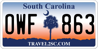 SC license plate OWF863