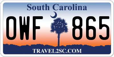 SC license plate OWF865
