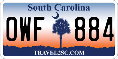 SC license plate OWF884