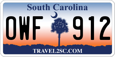 SC license plate OWF912