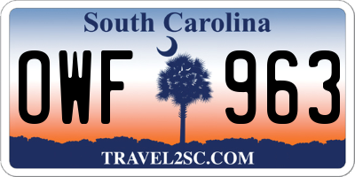 SC license plate OWF963