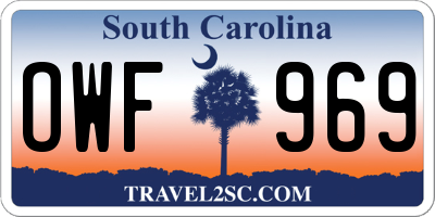 SC license plate OWF969