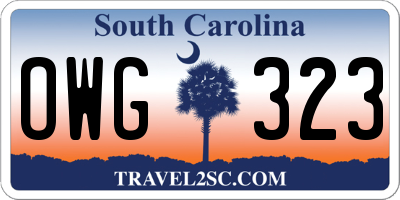 SC license plate OWG323