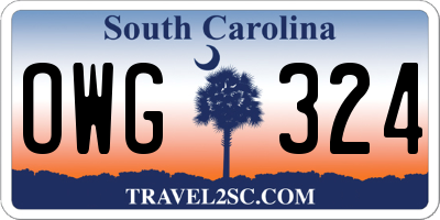 SC license plate OWG324