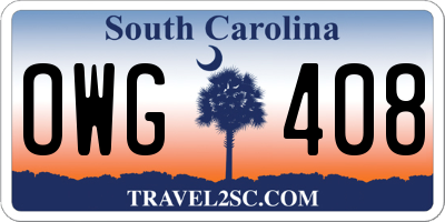 SC license plate OWG408