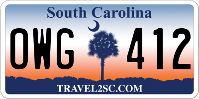 SC license plate OWG412