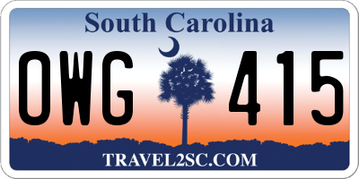 SC license plate OWG415