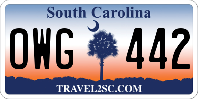 SC license plate OWG442