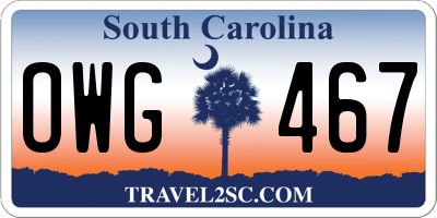 SC license plate OWG467