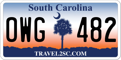 SC license plate OWG482