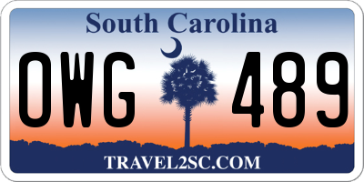 SC license plate OWG489