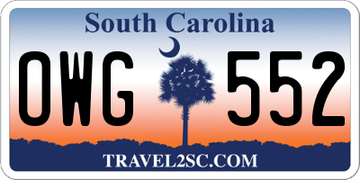 SC license plate OWG552