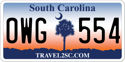 SC license plate OWG554