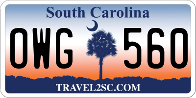 SC license plate OWG560
