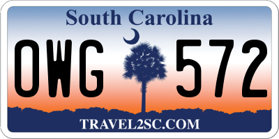 SC license plate OWG572