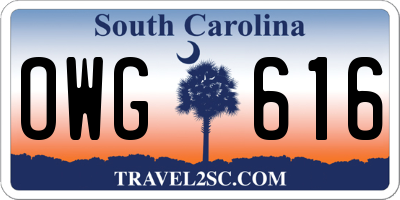 SC license plate OWG616