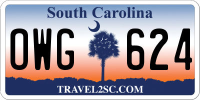 SC license plate OWG624