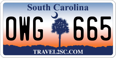 SC license plate OWG665