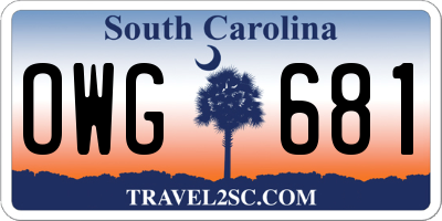 SC license plate OWG681
