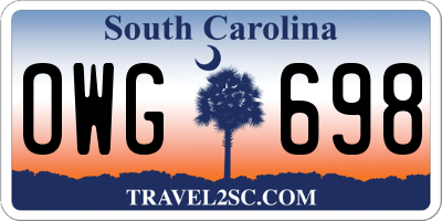 SC license plate OWG698