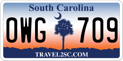 SC license plate OWG709