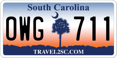 SC license plate OWG711