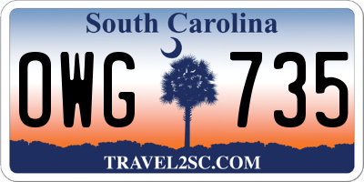 SC license plate OWG735