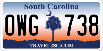 SC license plate OWG738