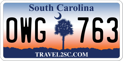 SC license plate OWG763