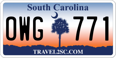 SC license plate OWG771