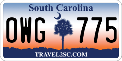 SC license plate OWG775