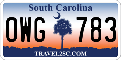 SC license plate OWG783