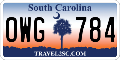 SC license plate OWG784
