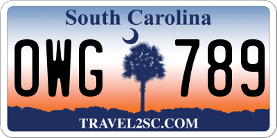 SC license plate OWG789