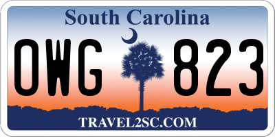 SC license plate OWG823