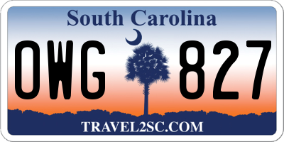 SC license plate OWG827