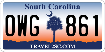 SC license plate OWG861