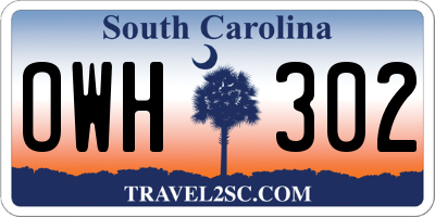 SC license plate OWH302