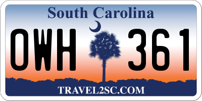 SC license plate OWH361
