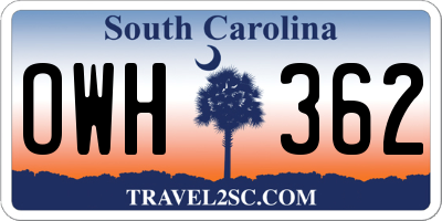 SC license plate OWH362