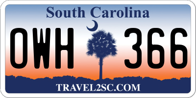 SC license plate OWH366