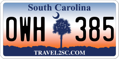 SC license plate OWH385