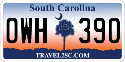 SC license plate OWH390