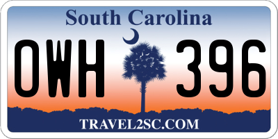 SC license plate OWH396