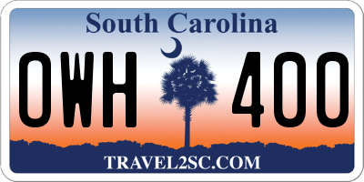 SC license plate OWH400