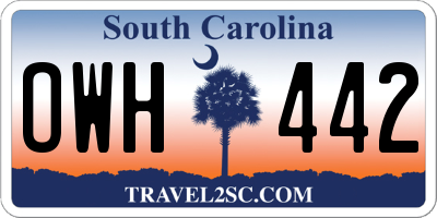 SC license plate OWH442
