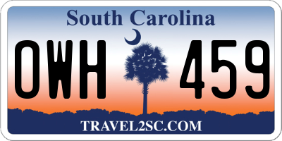 SC license plate OWH459