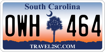 SC license plate OWH464