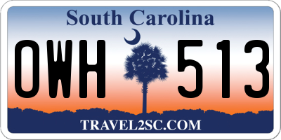 SC license plate OWH513
