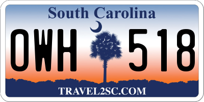 SC license plate OWH518